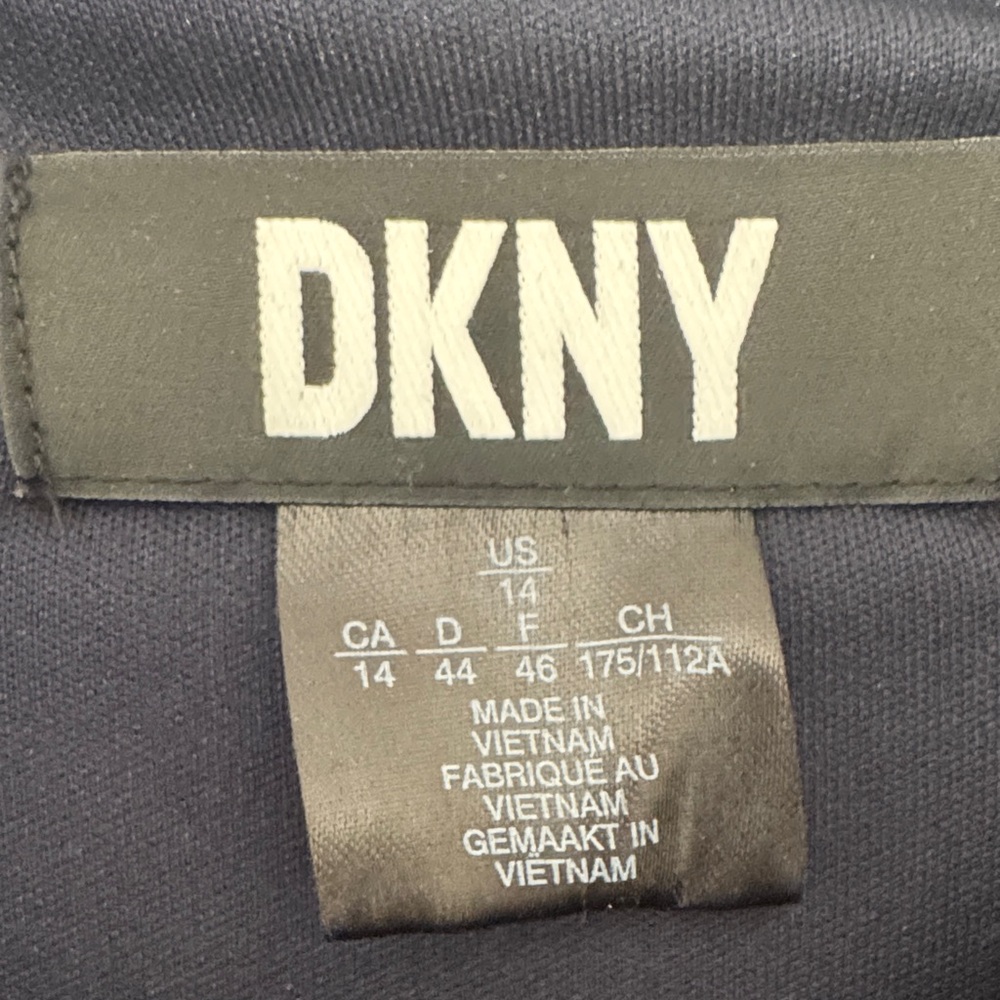 DKNY Navy-Black Long Sleeve Surplice Wrap Dress - Picture 2 of 5